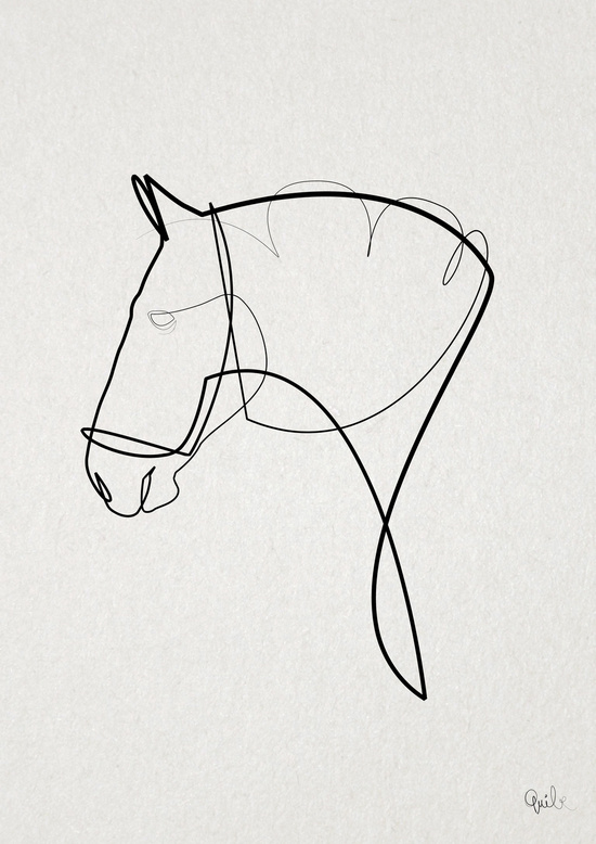 Quibe One Line Minimal Illustrations - Horse
