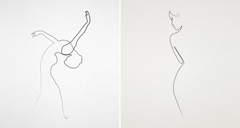 Amazing One-Line Illustrations Made With A Single, Continuous Pencil Stroke