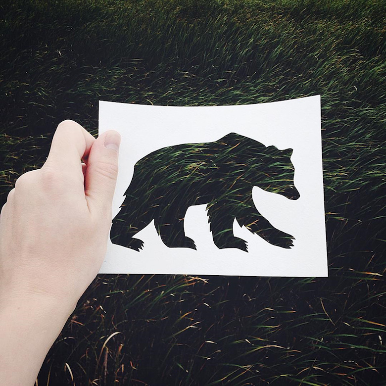 Paper cut-outs of animals filled with beautiful backdrops of nature - 27