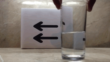 refraction-water-glass-arrow-direction