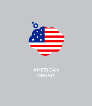 Flag-colored icons of countries - American Dream