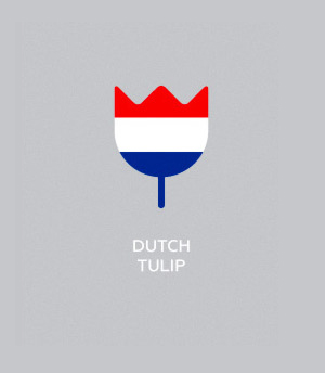 Flag-colored icons of countries - Dutch Tulip