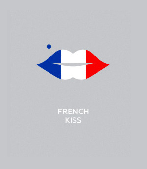 Flag-colored icons of countries - French Kiss
