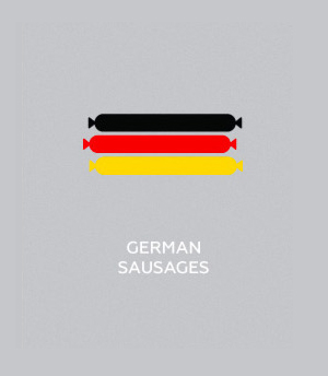 Flag-colored icons of countries - German Sausages