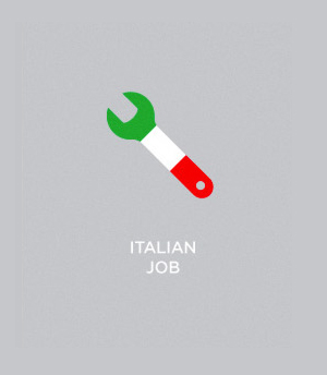 Flag-colored icons of countries - Italian Job