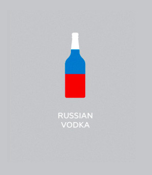 Flag-colored icons of countries - Russian Vodka