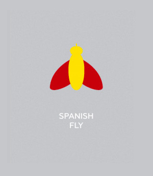 Flag-colored icons of countries - Spanish Fly