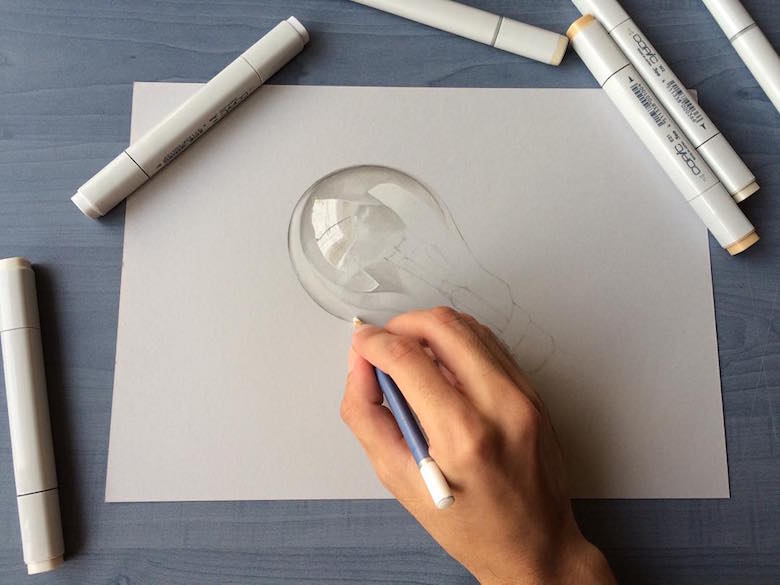 Hyperrealistic 3d drawings by Sushant Rane: Bulb - 1