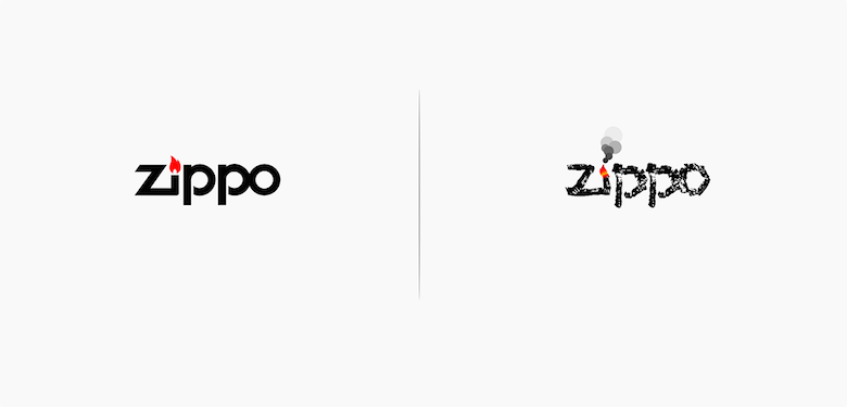 Famous logos affected by their products - Zippo