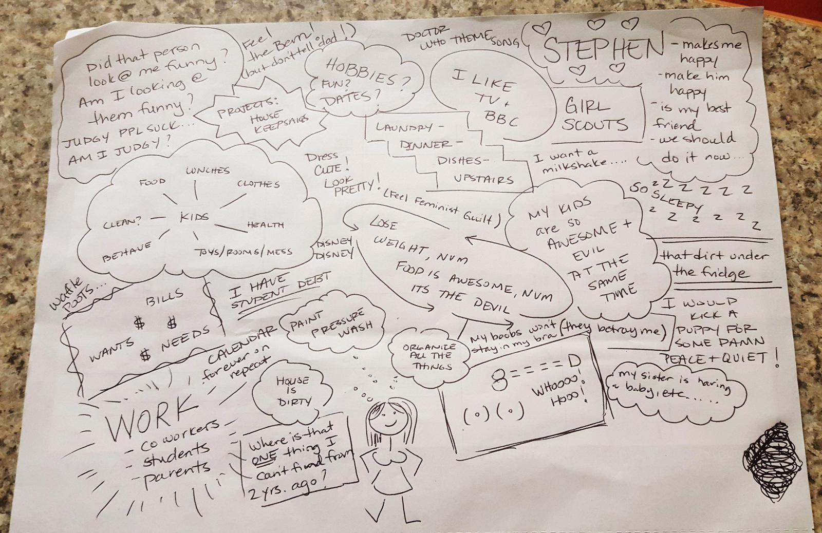 Husband asks wife to draw what's on her mind