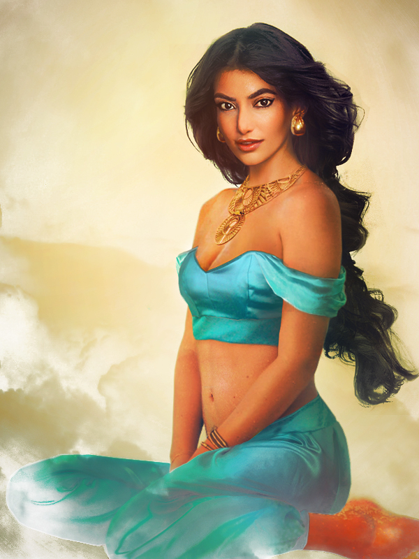 ai realistic beautiful disney princess jasmine with