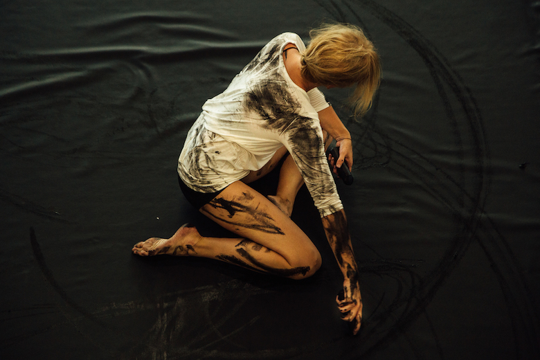 Dancer Draws Beautiful Abstract Paintings Using Choreographed Body