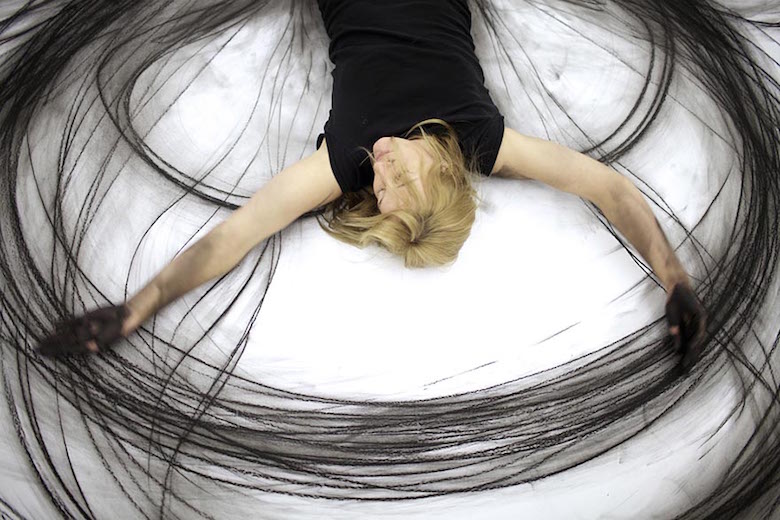 Dancer Draws Beautiful Abstract Paintings Using Choreographed Body