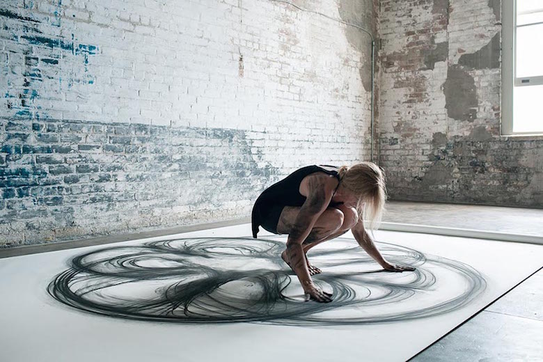 Dancer Draws Beautiful Abstract Paintings Using 