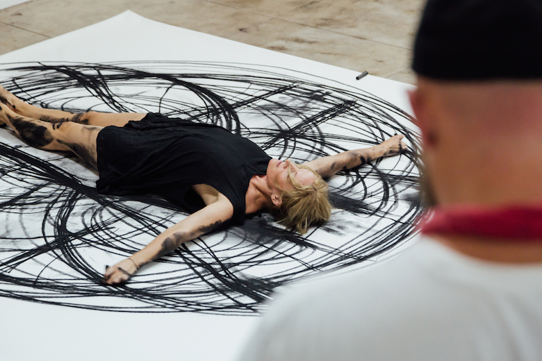 Dancer Draws Beautiful Abstract Paintings Using Choreographed Body