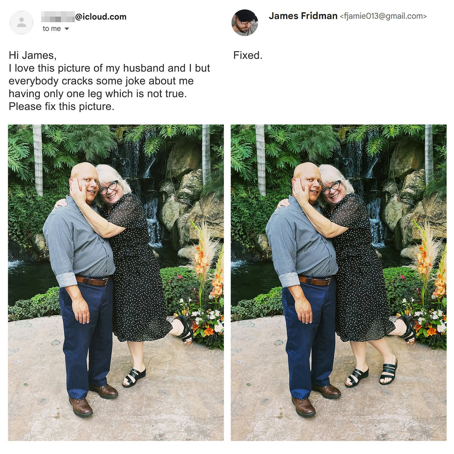 Funny Photoshop Edits by James Fridman - One leg