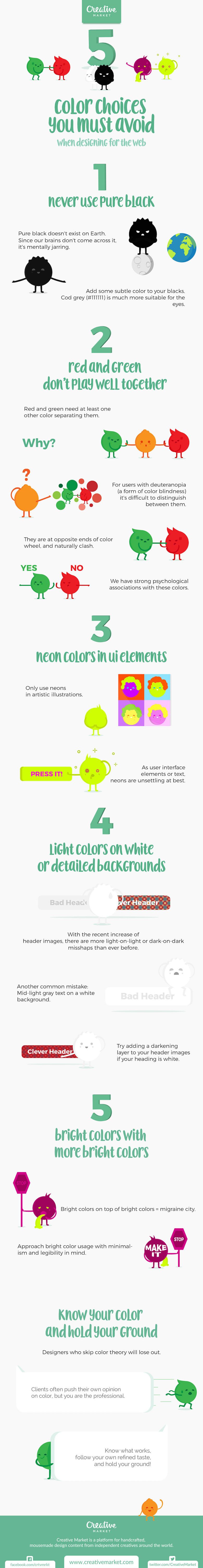 5 Color Choices You Must Avoid When Designing For The Web