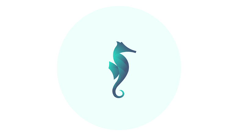 Colorful animal logos based on golden ratio - Seahorse