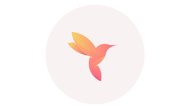 Colorful animal logos based on golden ratio - Hummingbird
