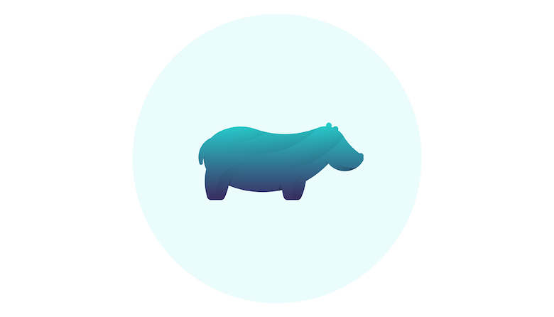Colorful animal logos based on golden ratio - Hippo