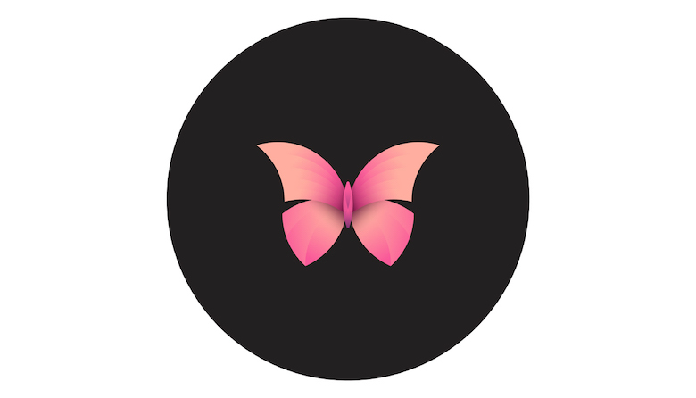 Colorful animal logos based on golden ratio - Butterfly