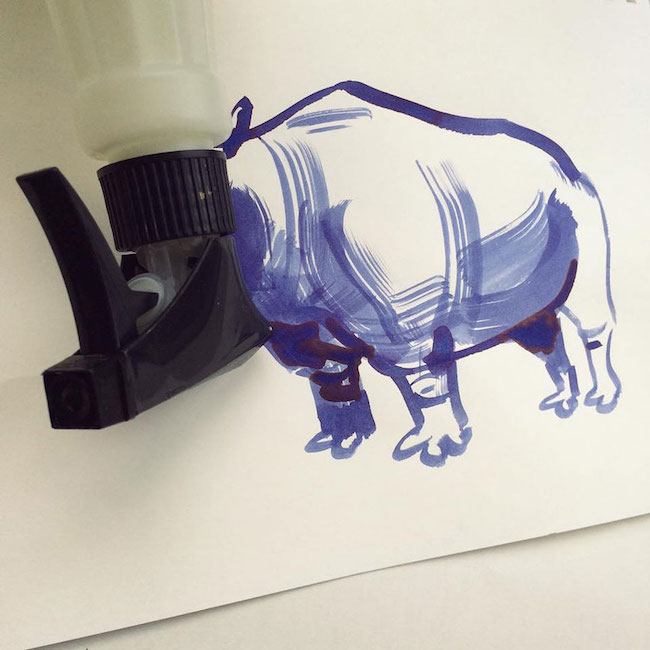 Artist uses everyday objects to complete his sketches - 9