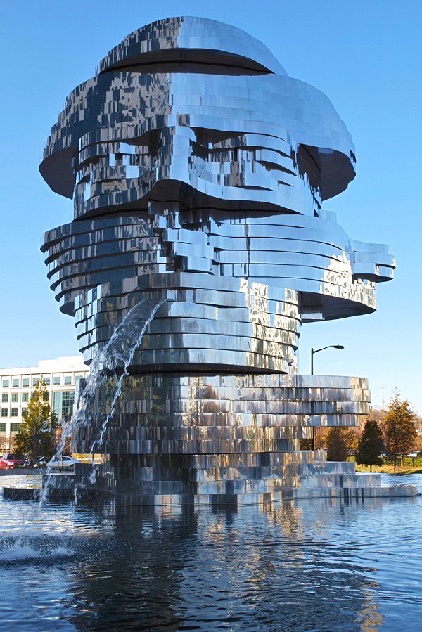 sculptures statues creative charlotte usa amazing david modern černý metalmorphosis location