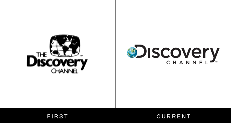 Original famous brand logos and now - Discovery