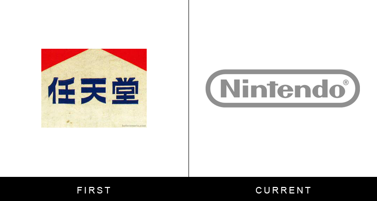 Original famous brand logos and now - Nintendo