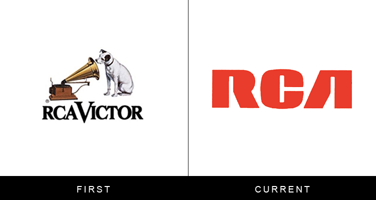 Original famous brand logos and now - RCA