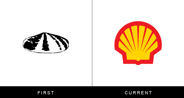 Original famous brand logos and now - Shell