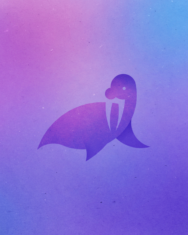 Colorful Animal Logos Made From 13 Perfect Circles - Walrus