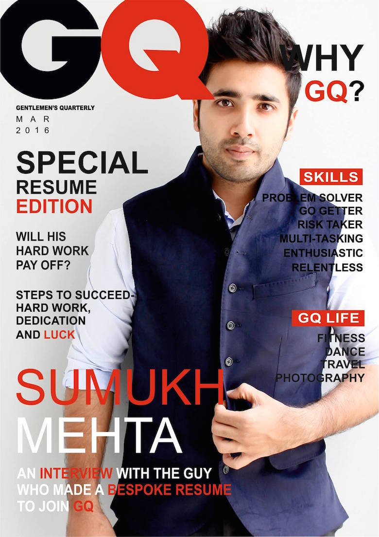Sumukh Mehta - GQ Resume - Cover