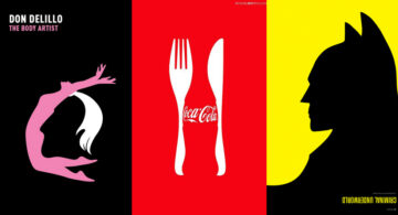 37 Amazing Ads That Use Negative Space Brilliantly Negative space design examples featuring a dancer silhouette, Coca-Cola bottle illusion, and Batman profile in minimalist graphic art.
