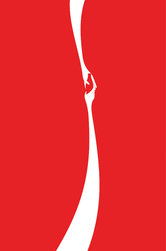 Negative space art / design / illustrations / ads - Coke: Hands