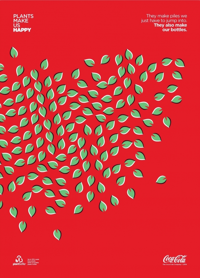 Negative space art / design / illustrations / ads - Coke: Plants Make Us Happy (4)