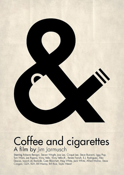 Negative space art / design / illustrations / ads - Coffee & Cigarettes