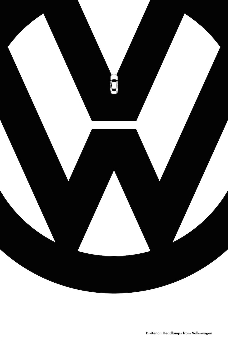 Negative space art / design / illustrations / ads - Volkswagen: Features (2)