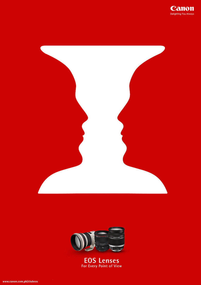 Negative space art / design / illustrations / ads - Canon: Point of View (1)