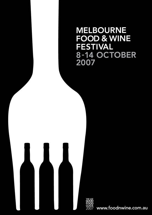 Negative space art / design / illustrations / ads - Melbourne Food & Wine Festival