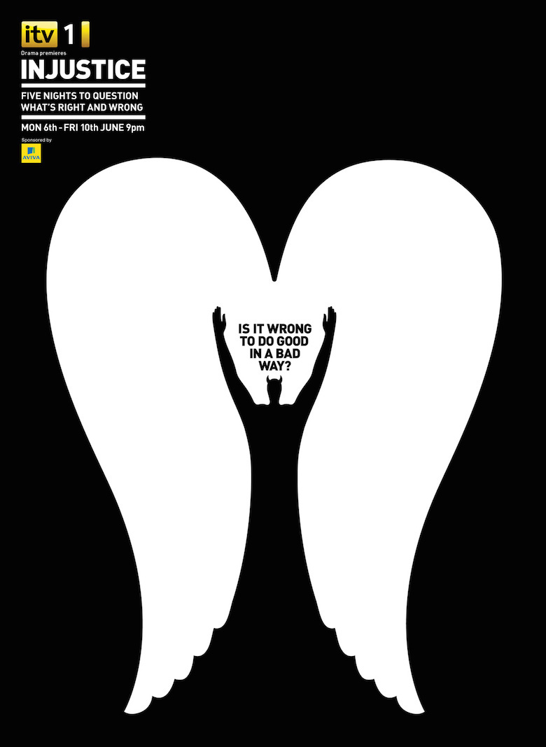 Negative space art / design / illustrations / ads - ITV: Injustice (2)