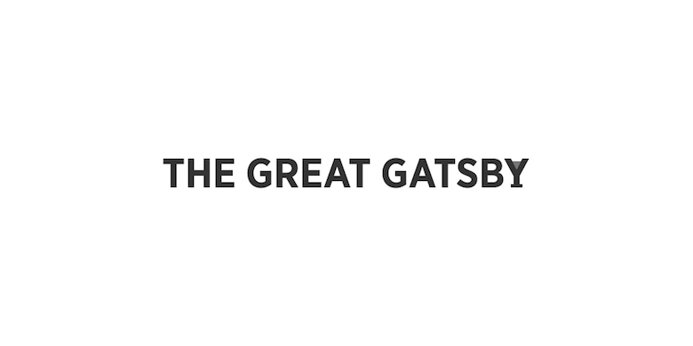 Typographic movie names/titles/logos - The Great Gatsby