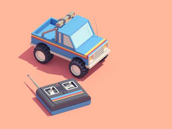 3D isometric animations of 90s electronic items - R/C 4x4