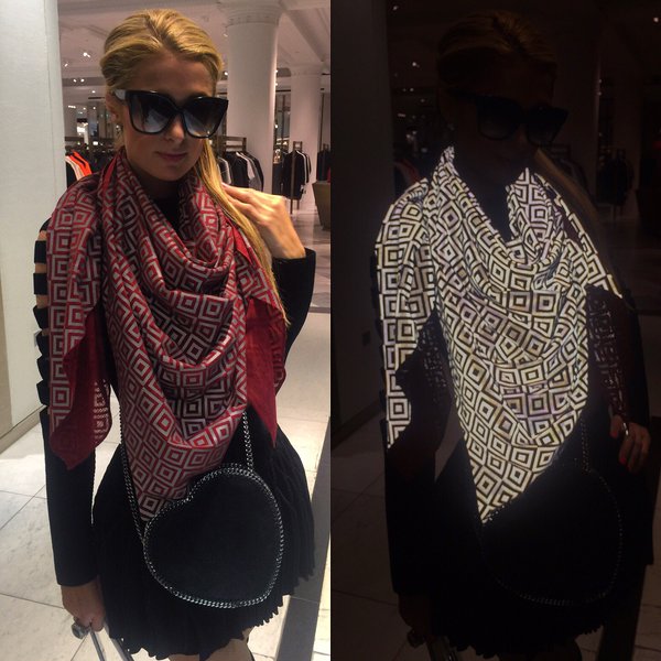 ISHU anti-flash, anti-paparazzi scarf - Paris Hilton