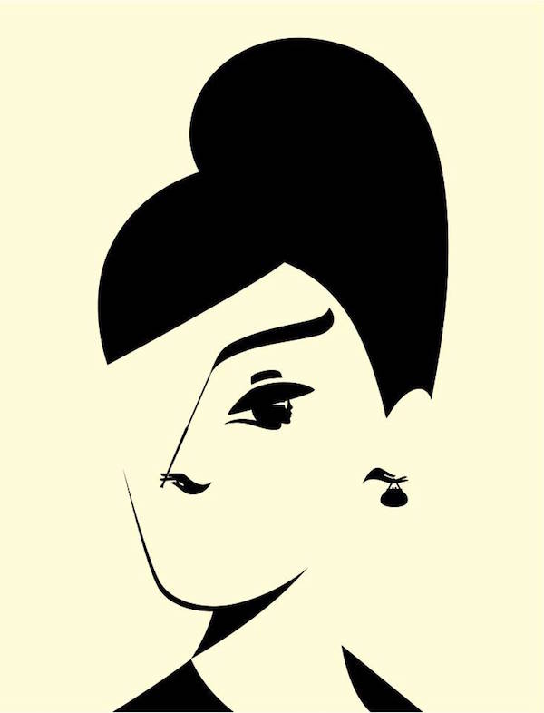 Negative Space Art - Audrey Hepburn