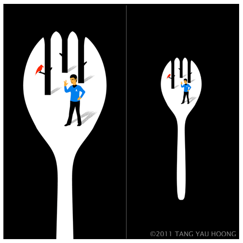 Negative space art illustrations by Tang Yau Hoong - 12