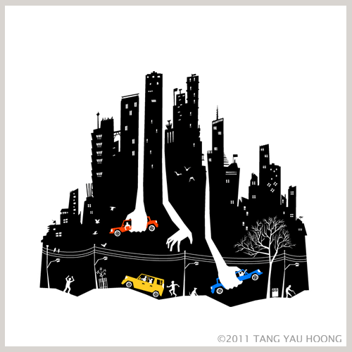 Negative space art illustrations by Tang Yau Hoong - 3