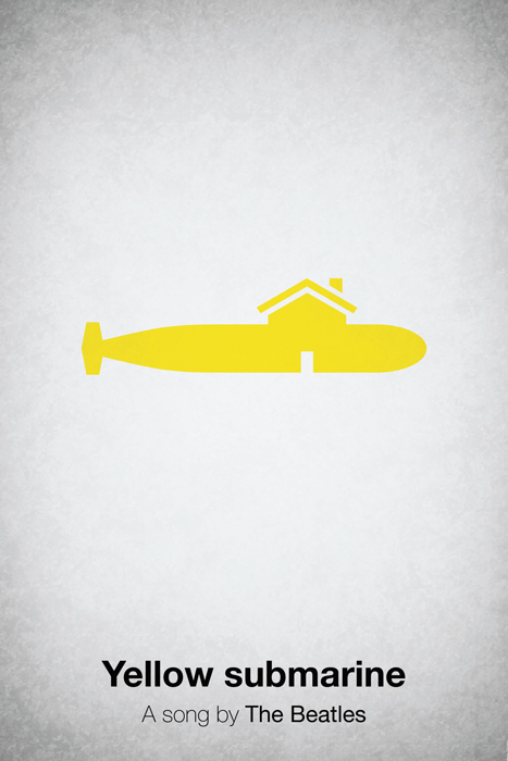 Pictogram music posters of song names - Yellow Submarine - The Beatles