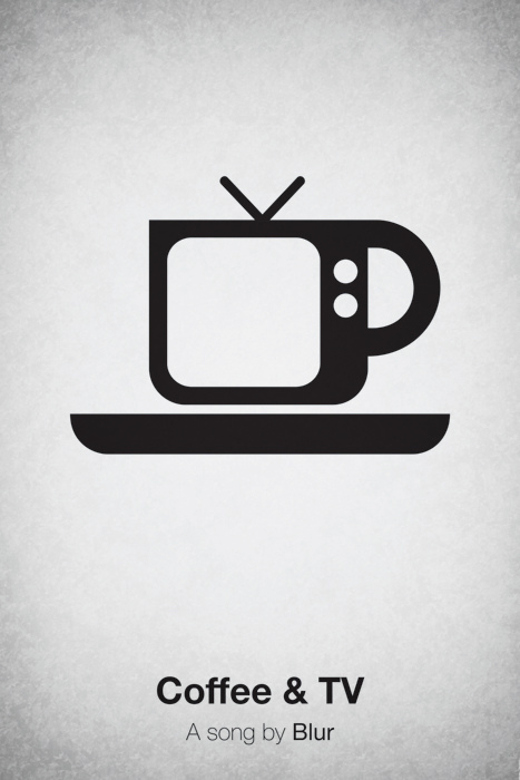 Pictogram music posters of song names - Coffee & TV - Blur