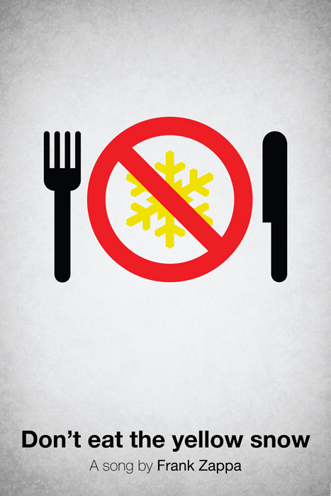 Pictogram music posters of song names - Don't Eat The Yellow Snow - Frank Zappa